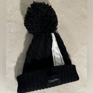 Black Calvin Klein winter beanie